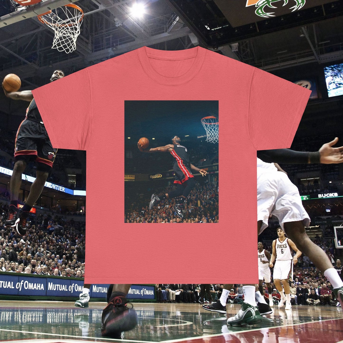 LeBron James Miami Heat Dunk Style Tribute T-Shirt