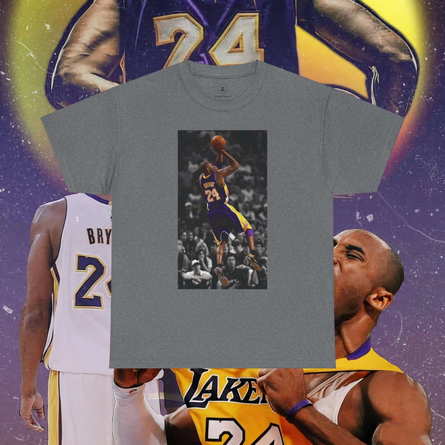 Kobe Bryant Signature Fadeaway & "Laker For Life" Tribute T-Shirt