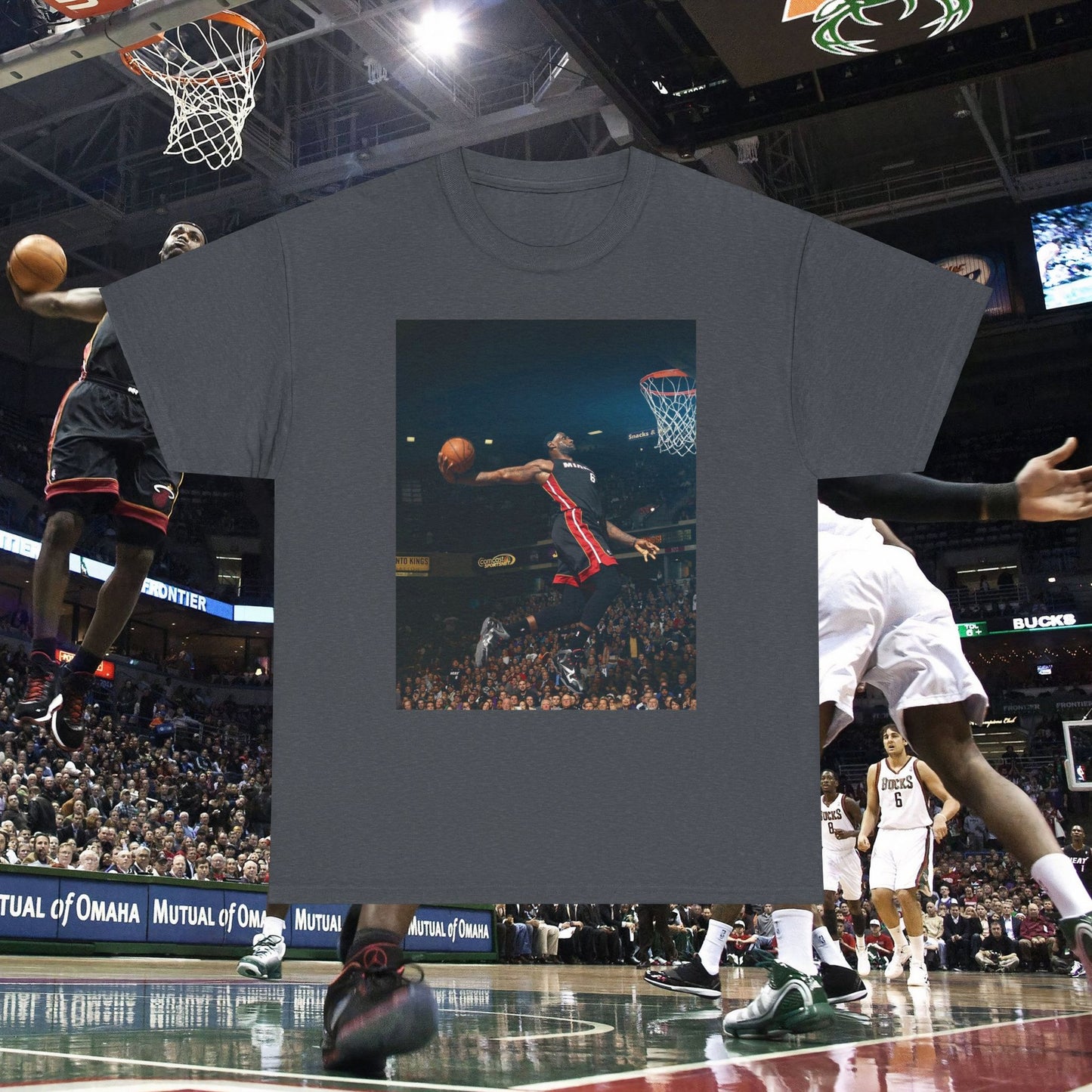 LeBron James Miami Heat Dunk Style Tribute T-Shirt