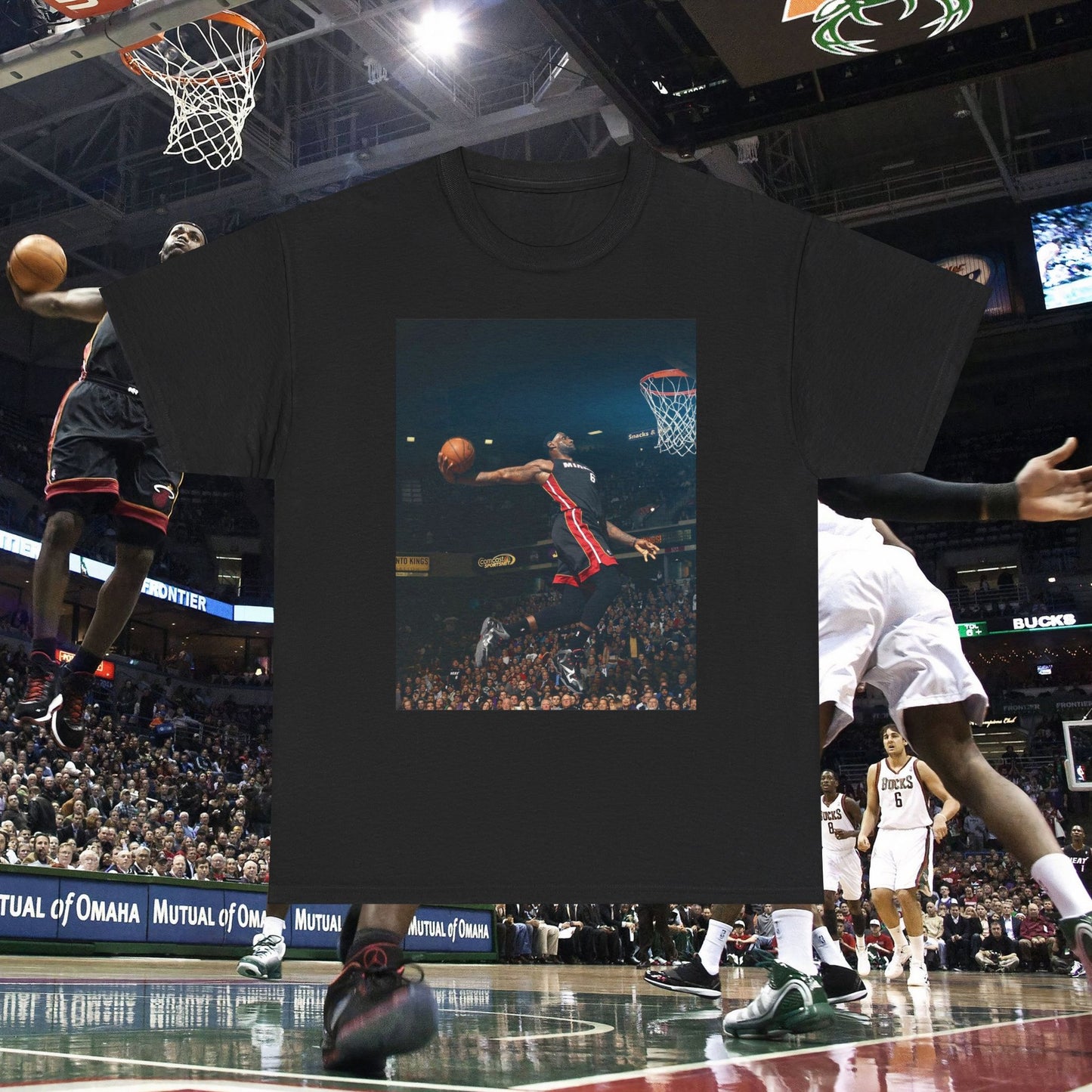 LeBron James Miami Heat Dunk Style Tribute T-Shirt