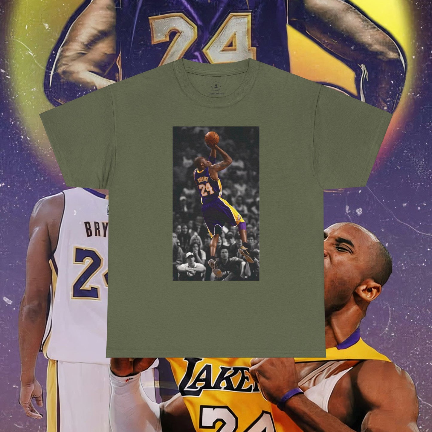 Kobe Bryant Signature Fadeaway & "Laker For Life" Tribute T-Shirt